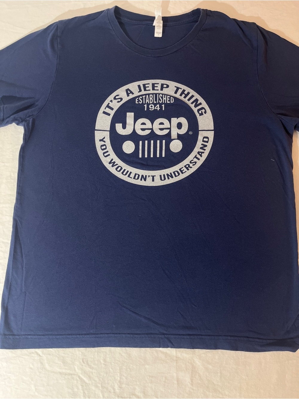 Jeep Men's Navy Short-Sleeve Crewneck Tee with White Logo